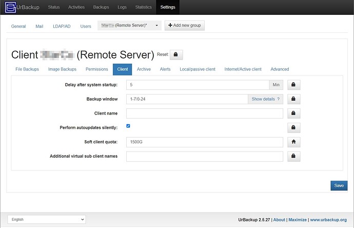 urbackup client settings